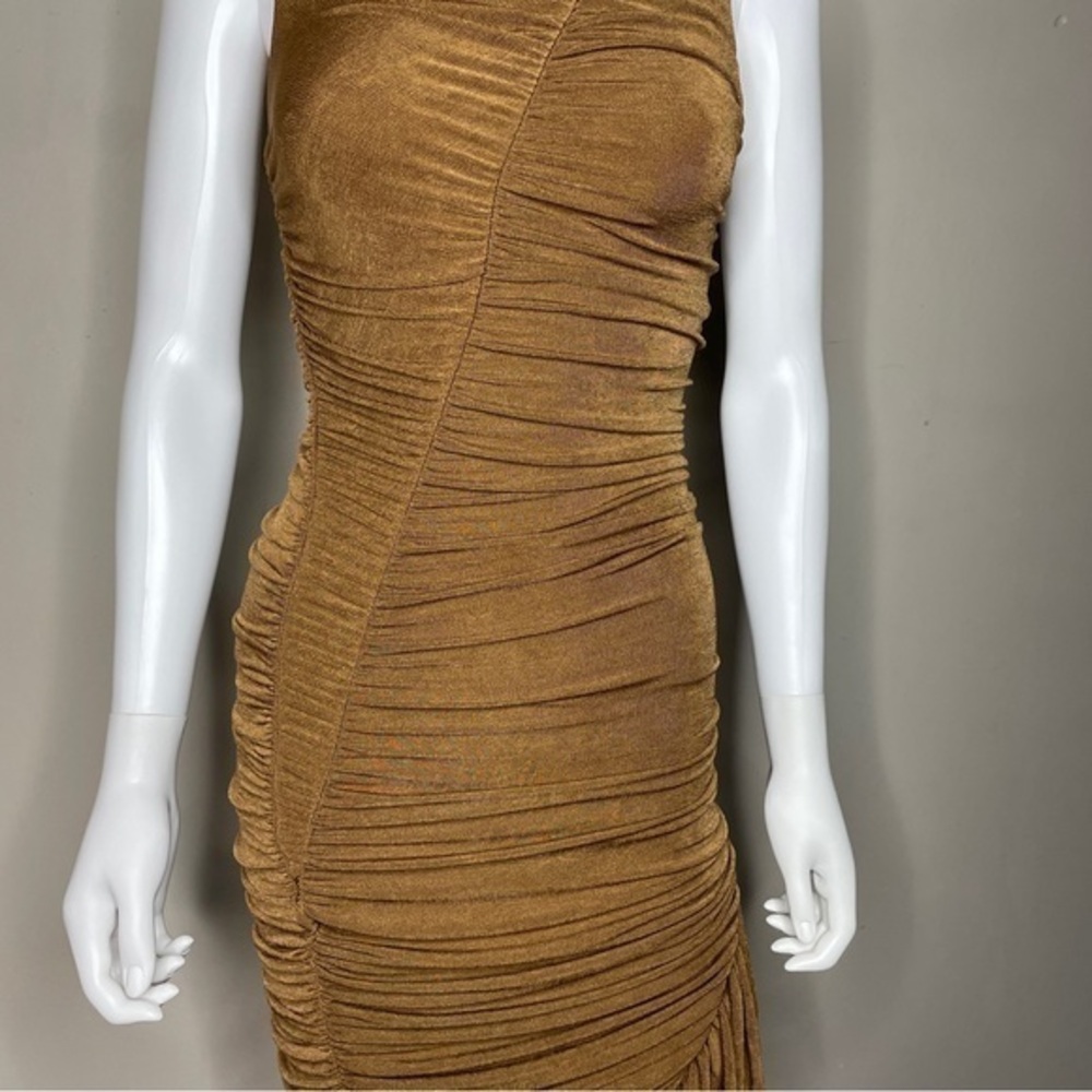 Elegant Brown/dark green Midi Dress - Picture 2 of 4